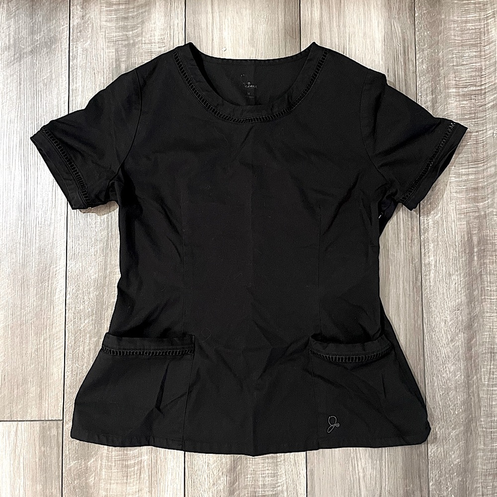 JAANUU Scrub Top, Black - Size M